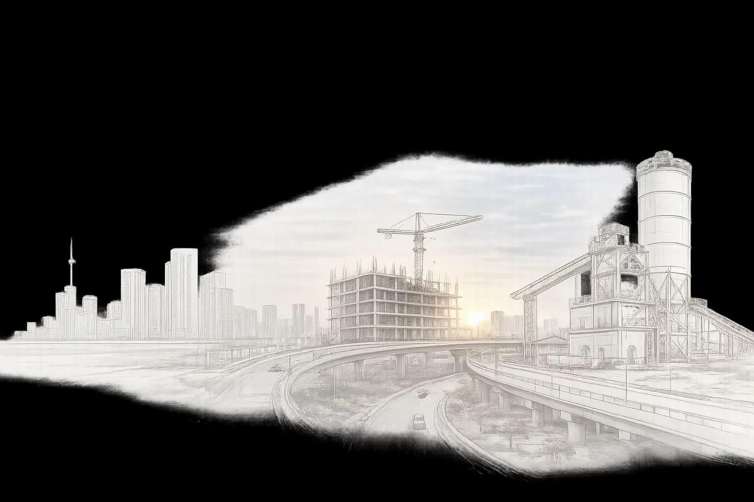 Industrial Line Art Background